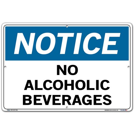 Vestil Aluminum Composite Sign, 12-1/2" Height, 18-1/2" Width, Aluminum Composite, Rectangle, English SI-N-14-D-AC-130